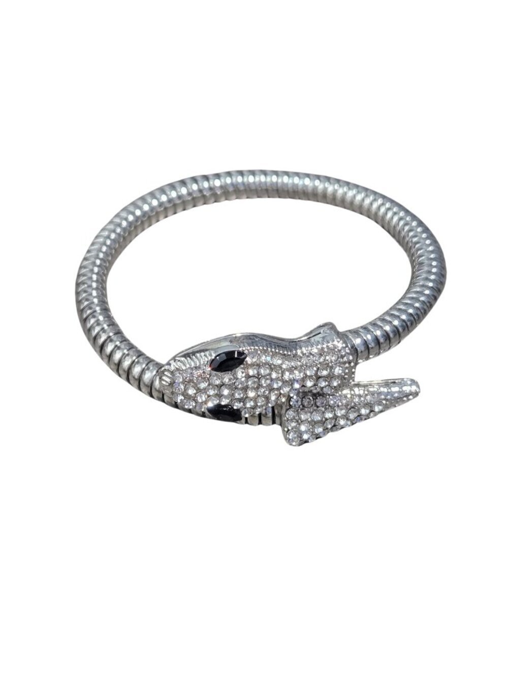 3\$20 New | Silver Rhinestone Snake Wrap Bangle Bracelet Serpent Jewelry | OS